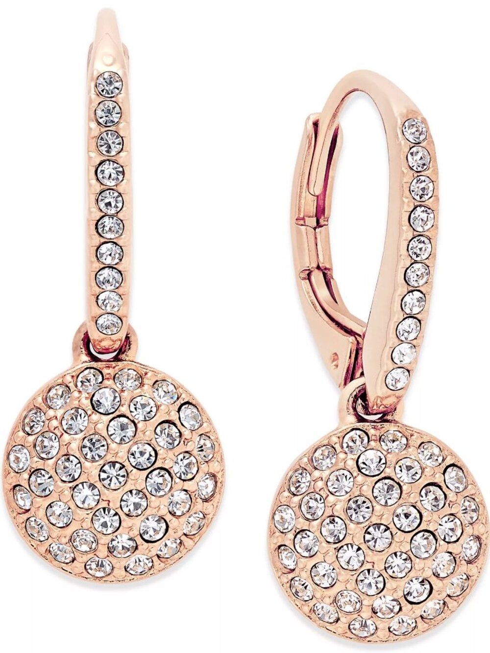Eliot Danori Gold-Tone Pavé Disc Drop Earrings